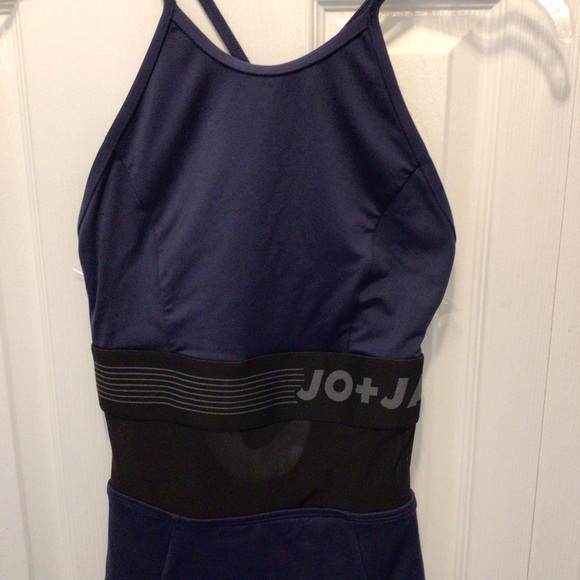 NWOT Jo + Jax Blue/Black Fame Colorblock Sleeveless 1pc Dance Unitard Size MA - Picture 5 of 11